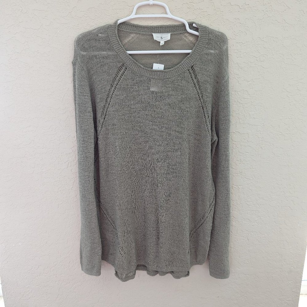 Lou & Grey Open Knit Sweater Size L NWT